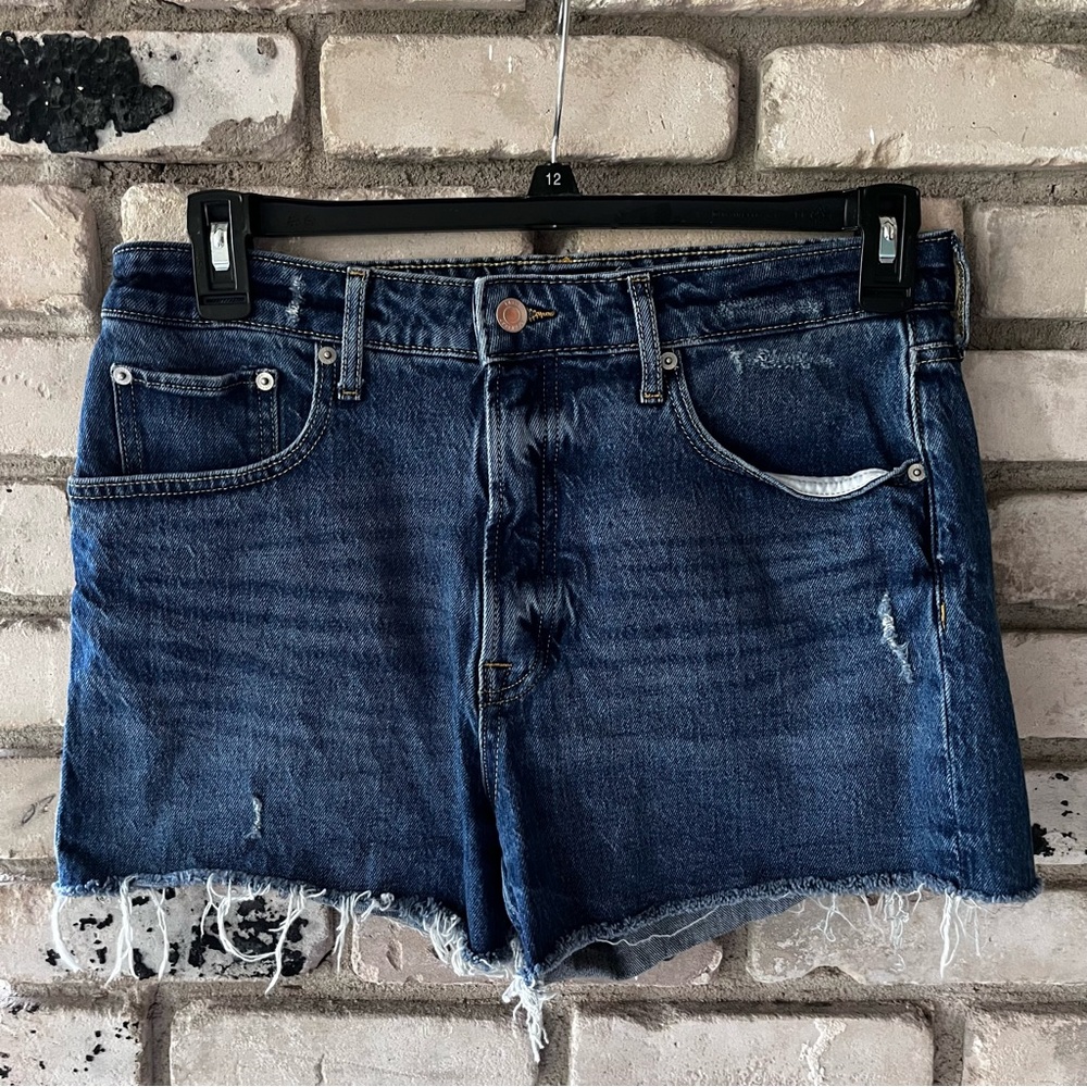 Free Assembly Blue Denim Jean distressed shorts